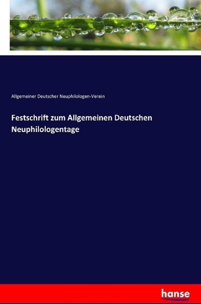 Festschrift zum Allgemeinen Deutschen Neuphilologentage
