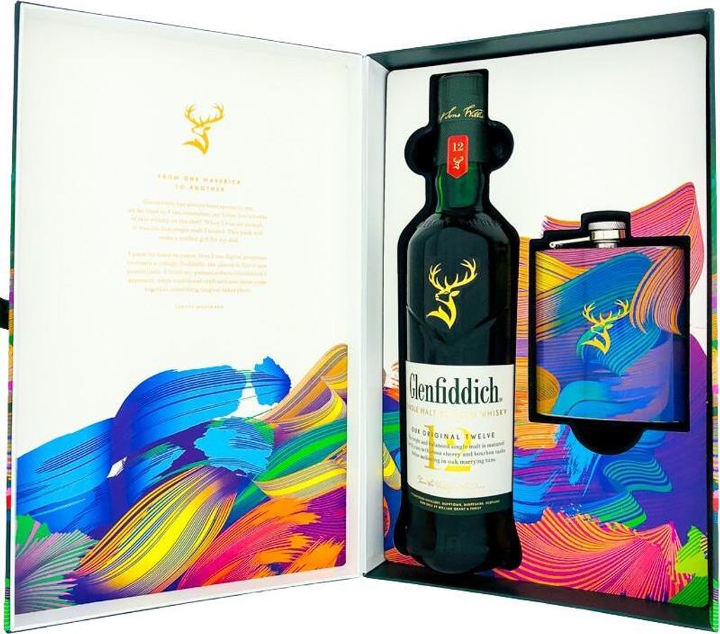 Glenfiddich 12 Years + Geschenkbox mit Flachmann 700ml 40% Produktbild 5
