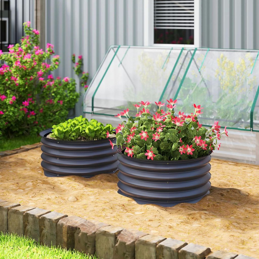 Hochbeet - Pflanzkasten aus Stahl - 2er-Set - Pflanzbeet - Frühbeet - Garten Blumenkasten