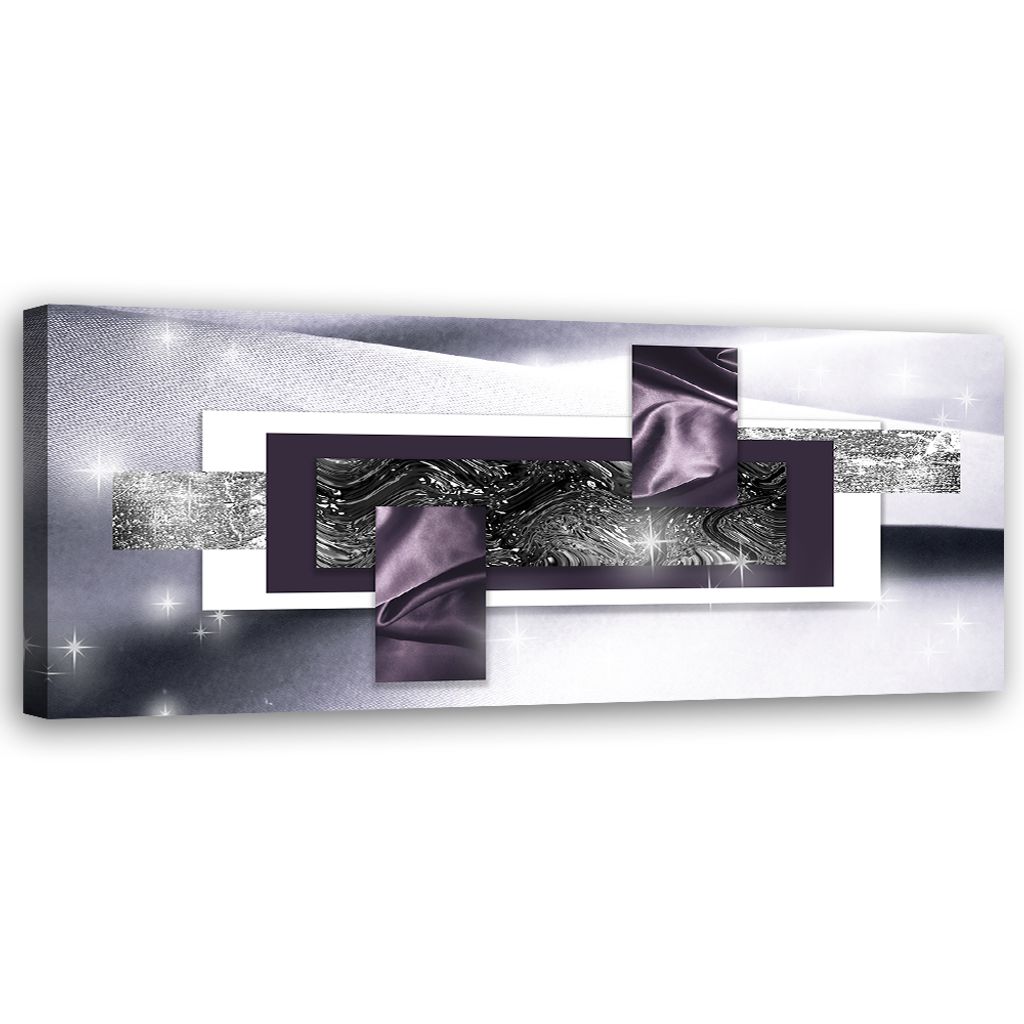 Leinwandbild Kosmische Abstraktion 150x50 Feeby Silber bild für die wand bereit zum aufhängen