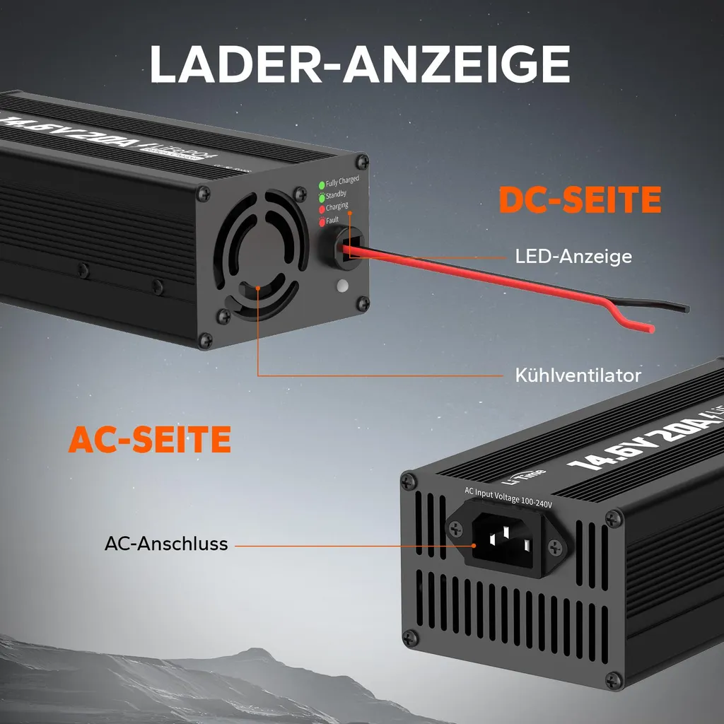 Chargeur de Batterie Lithium 12V 20A LiFePO4 LiTime Haute Efficacité