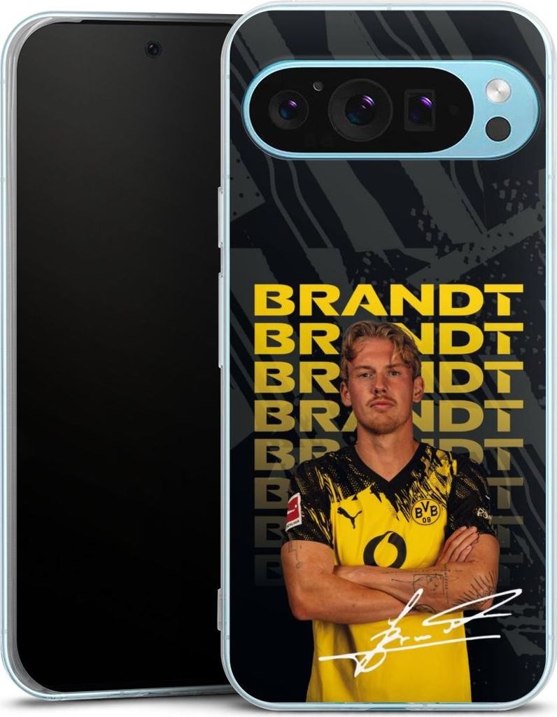 DeinDesign Handyhülle für Google Pixel 9 Pro XL Silikon Hülle Case Smartphone Schutzhülle BVB Borussia Dortmund Julian Brandt
