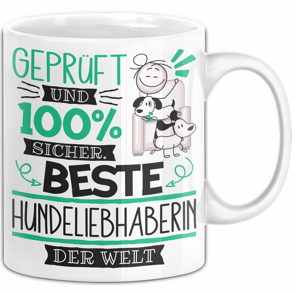 Beste Hundeliebhaberin Der Welt Tasse Geschenk für Eine Hundeliebhaberin Und Sicher Geschenkidee Geburtstag Weihnachten (Weiß)