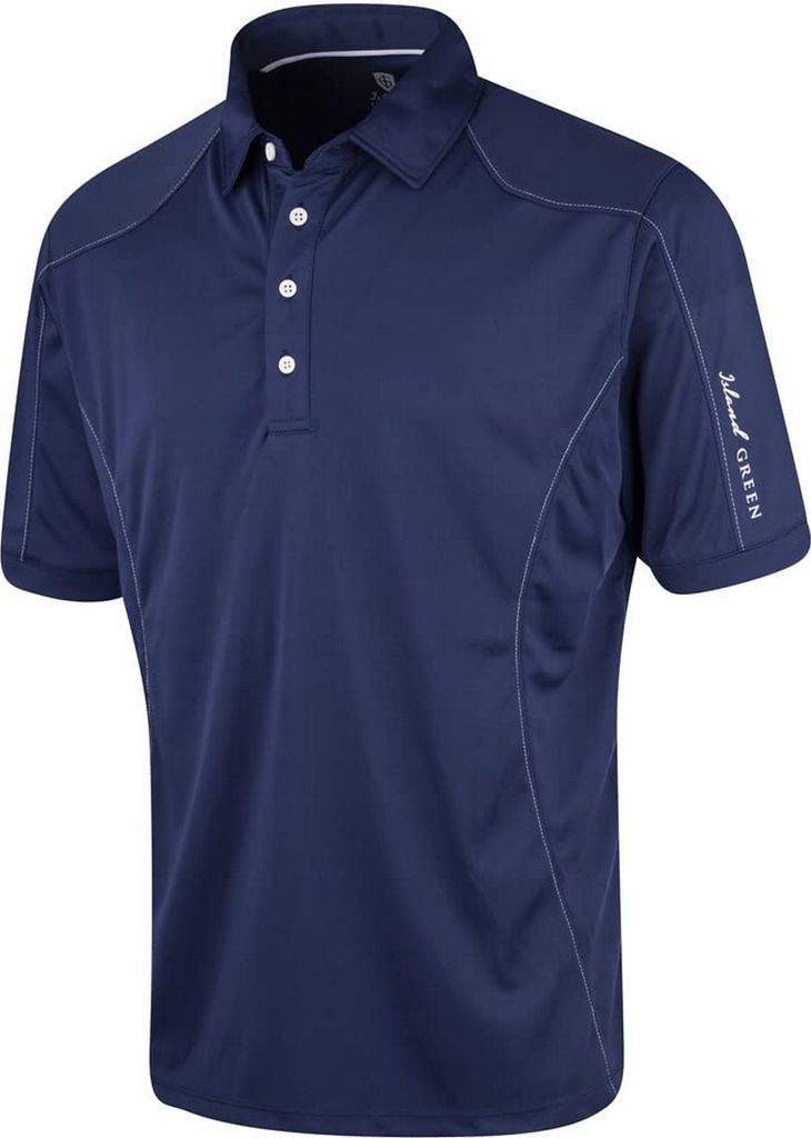 Island Green - Poloshirt Abgesteppt für Herren - Emblem PB317 (S) (Tintenblau)
