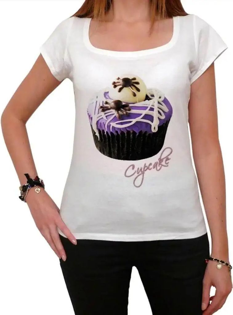 Damen Grafik T-Shirt Cupcake-Spinnennetz – Cupcake Spider Web – Öko-Verantwortlich Vintage Jahrgang Kurzarm Lustige Druck Geburtstag Geschenk ...