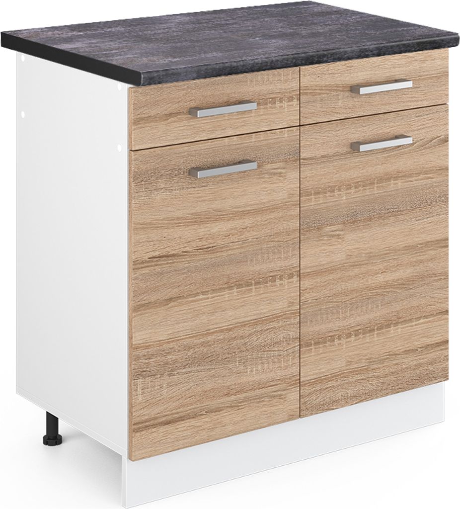 Küchenunterschrank Vicco R-Line Sonoma 80 cm , AP Anthrazit, Model 45753