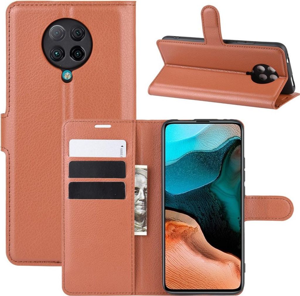 Xiaomi Poco F2 Pro Hülle - Coverup Klapphülle - Braun Produktbild 