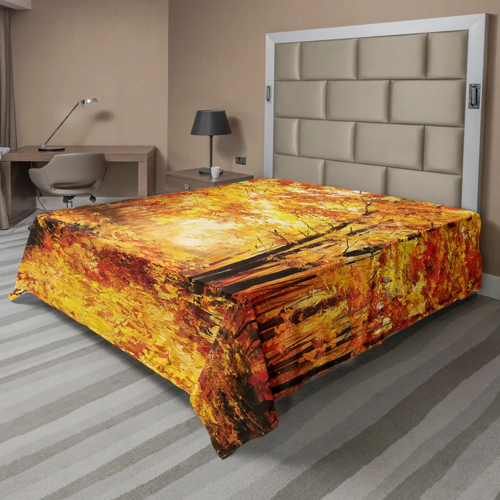 Drap de lit anti-plis imprimé forêt 260x228 cm pour un lit toujours net