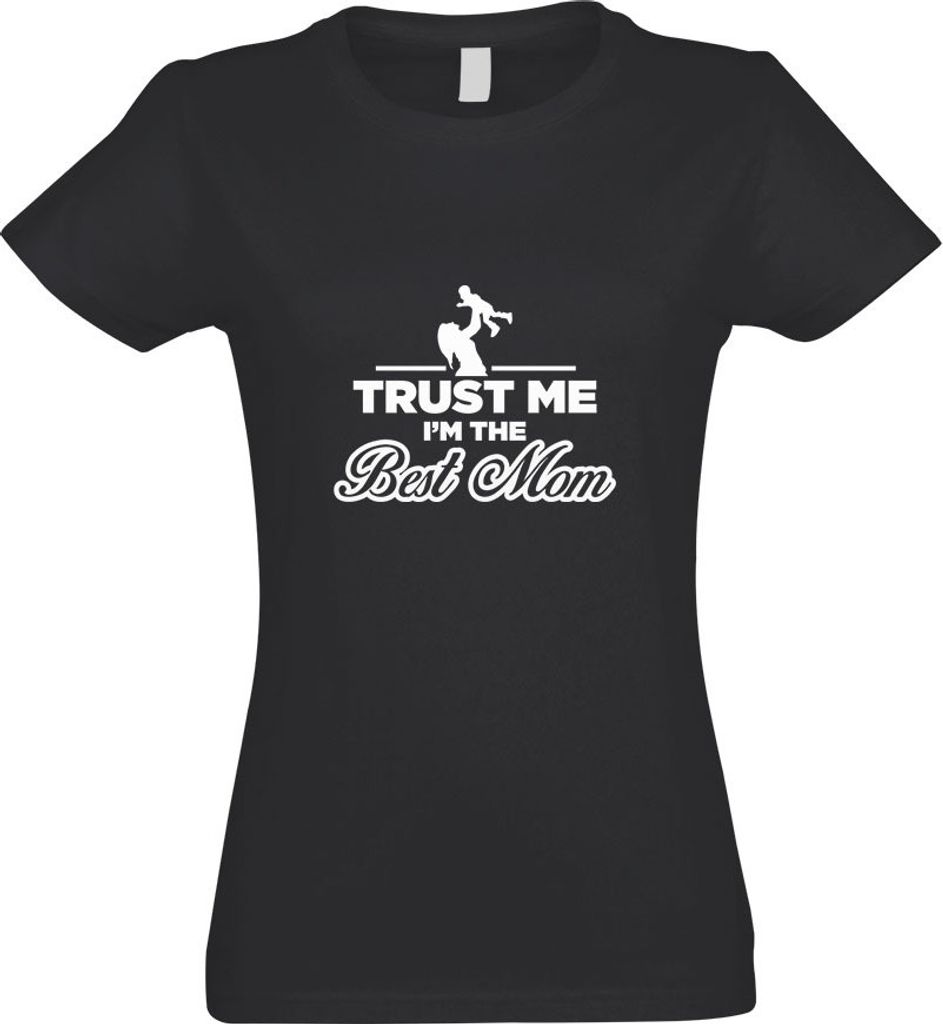 Kiwistar - T-Shirt tailliert - Damen - Graphit - Trust me, im The Best mom - mit Motiv Bedruckt - Funshirt Design - Sport - Freizeit - Damen - M