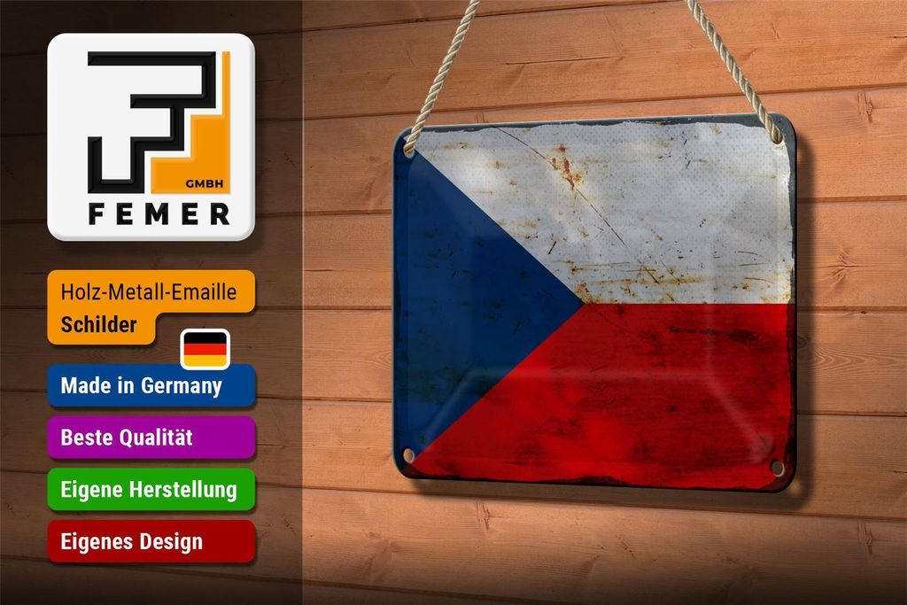 Plechový nápis vlajka České republiky 18x12c m Česká Obrázek produktu 3