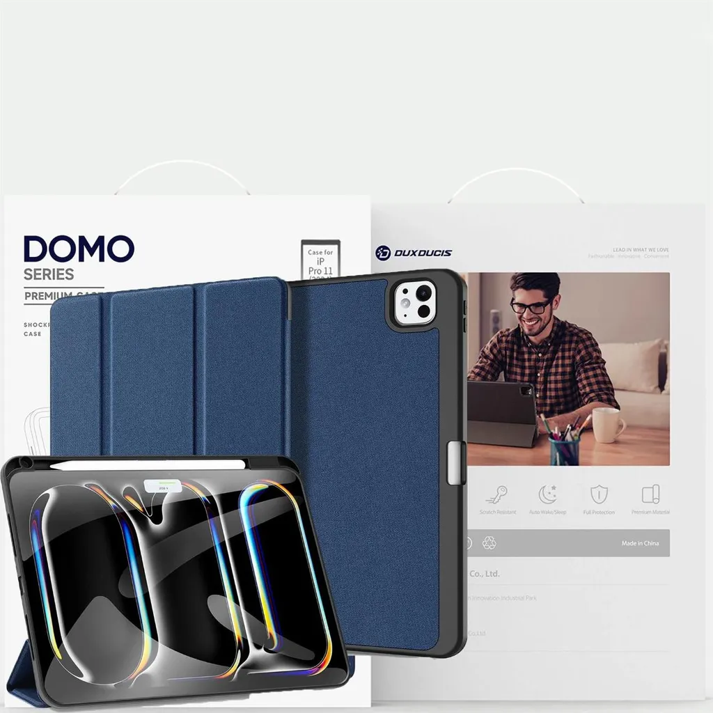 Dux Ducis Domo Xiaomi Pad 6 / 6 Pro Custodia Smart Blu in Pelle PU
