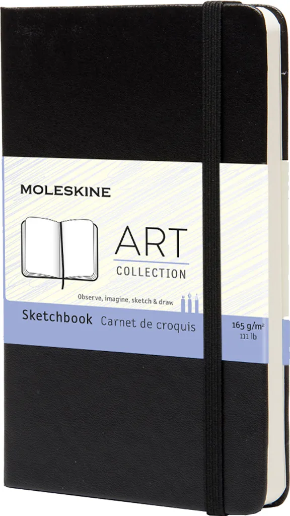Grand Album de Dessin Moleskine Folio Art Papier Épais 160g Noir A4