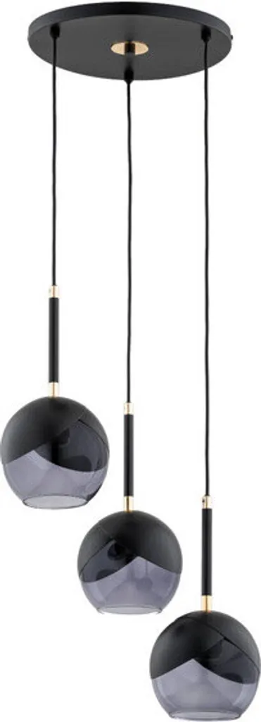 Suspension design pour table à manger MILTONA 3 boules verre fumé