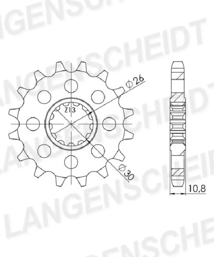 Pignon de sortie de boîte 17 dents Pas 532 pour moto et racing