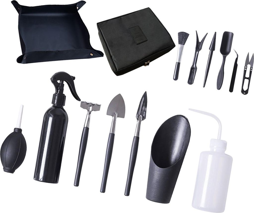 15PCS Garden Planting Tool Set Bonsai Sukkulenten Umpflanzen Mini Pflanzung Hand Tools für Indoor-Miniatur-Feengarten Pflanze Pflege