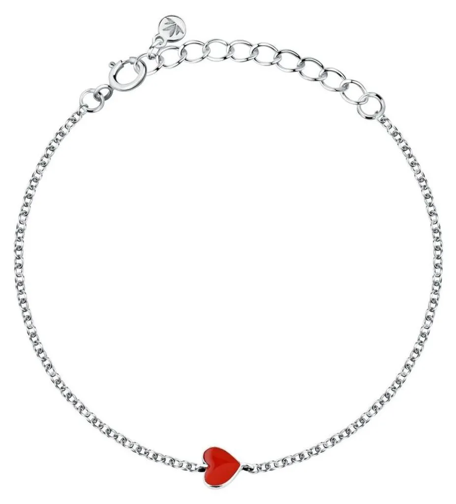 Bracelet argent enfant hypoallergénique cœur rouge Dono - Antiallergie