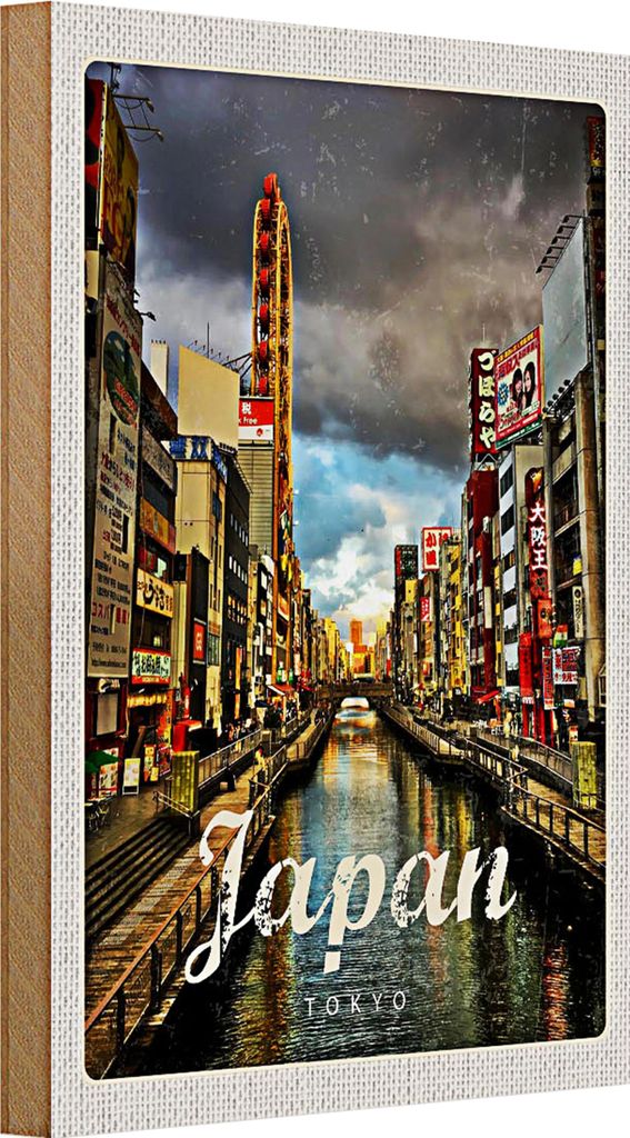 Holzschild Reise 20x30cm Tokyo Japan Asien Urlaubsziel Kultur
