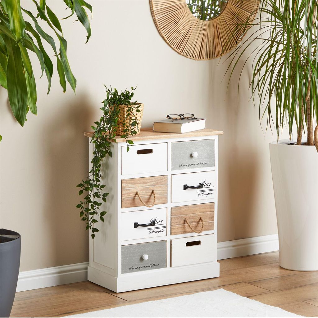 Kommode SALVA im Vintage Look mit 8 unterschiedlichen Produktbild 