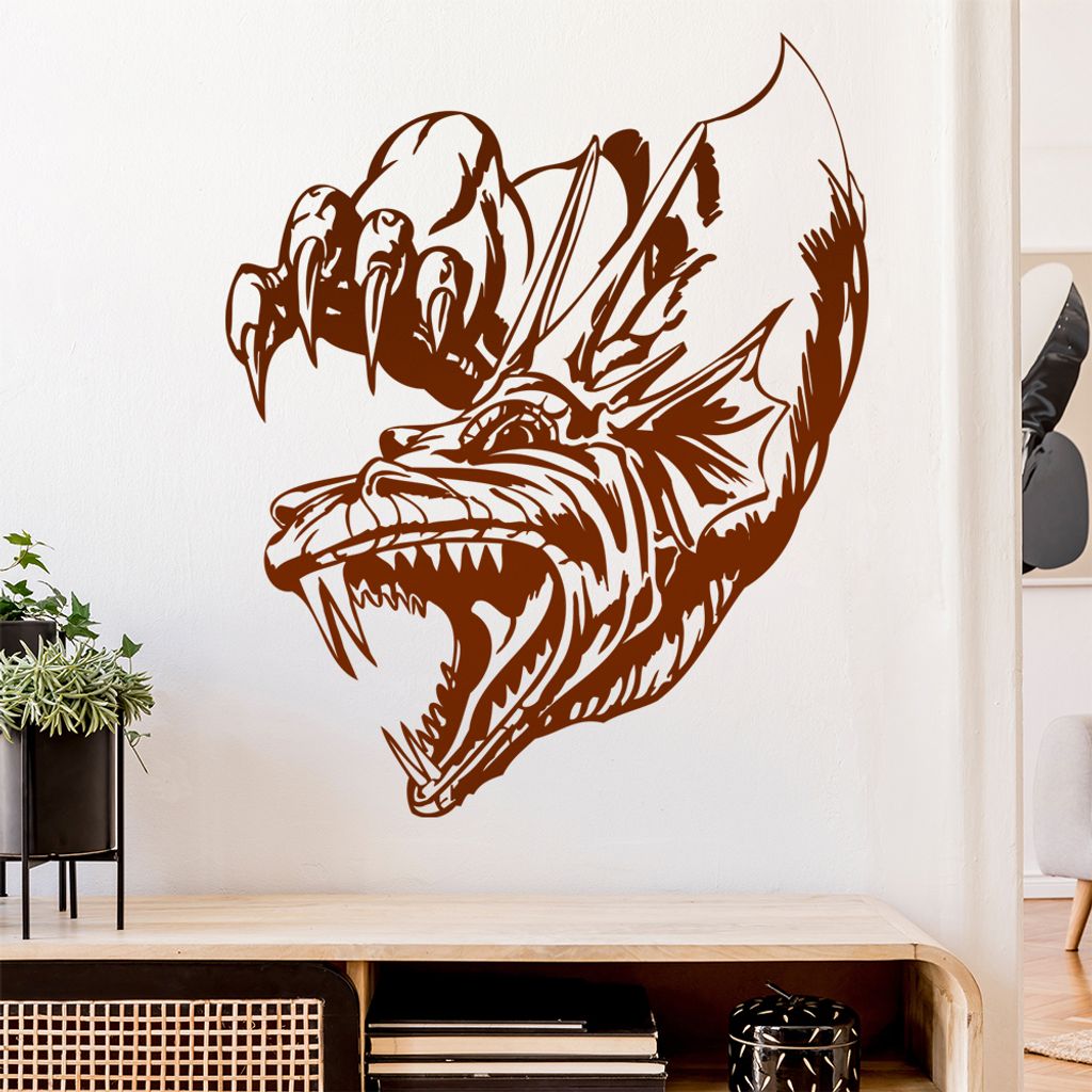 Drachen Klaue Wandtattoo in 6 Größen - Wandaufkleber Wall Sticker - Dekoration, Küche, Wohnzimmer, Schlafzimmer, Badezimmer