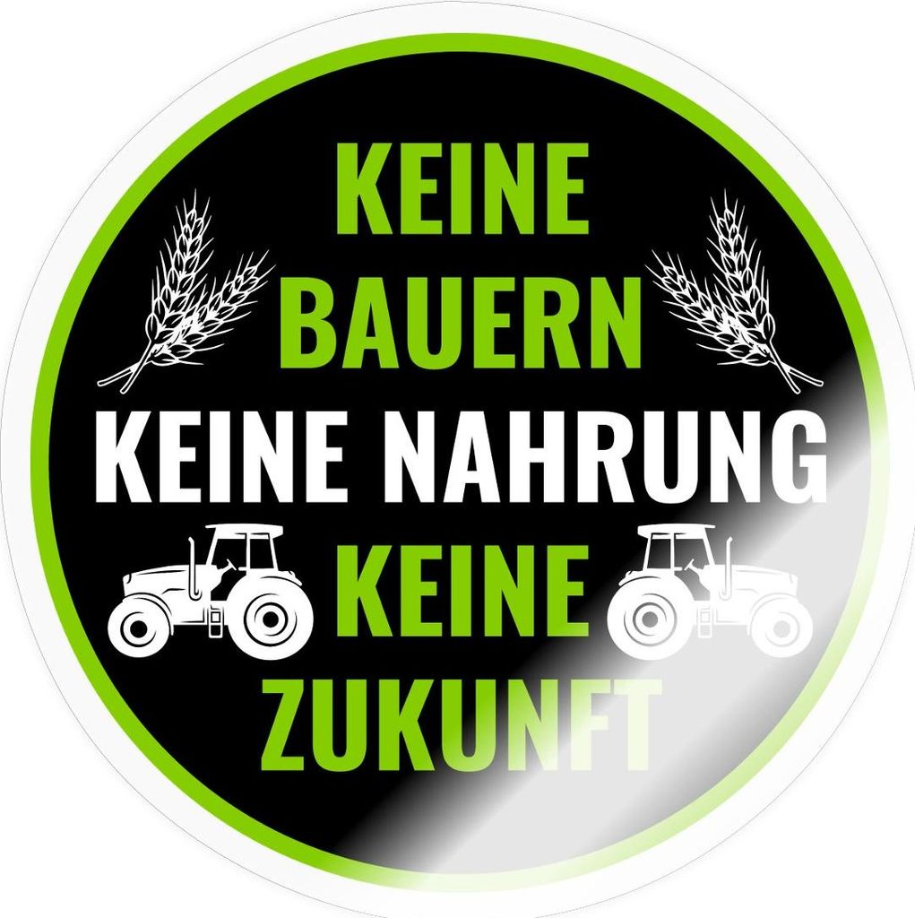 Spreadshirt Keine Bauern Keine Nahrung Statement Sticker Aufkleber, 10 x 10 cm, Transparent glänzend