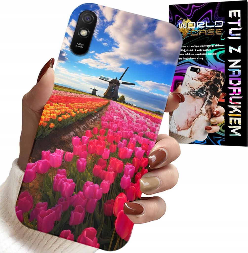 Etui Für Xiaomi Redmi 9A - Feld Der Bunten Tulpen, Tulpe, Etui