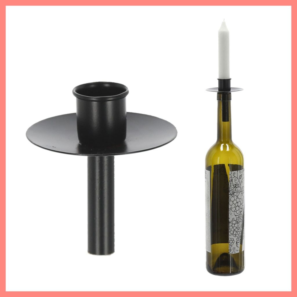 Novaliv 4x Kerzenhalter Flasche Schwarz Eisen Kerzenhalter Produktbild 2