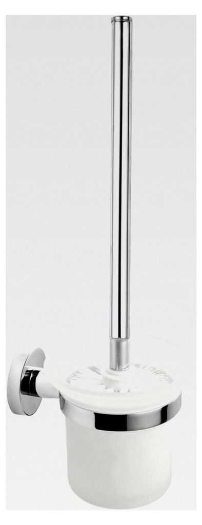 Wandmontierte Toilettenbürste – WC Bürste mit Halter aus Edelstahl und Glas, Klobürstenhalter für Bad und Toilette