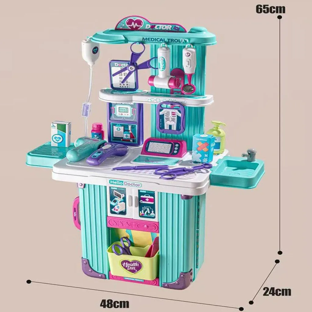 Jouet mallette de médecin 2 en 1 transformable avec chariot médical - 11