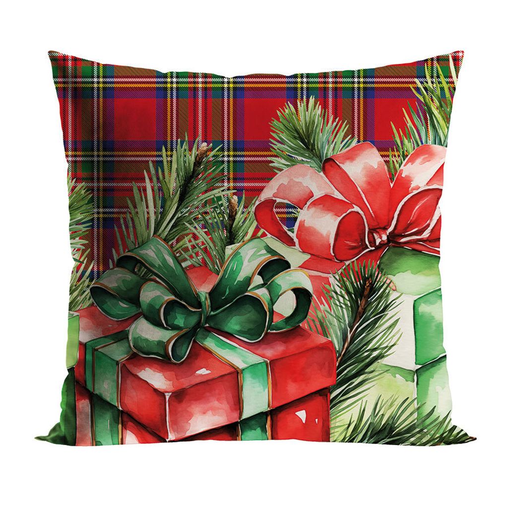 MARKIZETA | Weihnachtskissenhülle - Weihnachtsdeko - 40 x 40 cm - Rot Bunt - Geschenke - Kissenbezug - Xmas