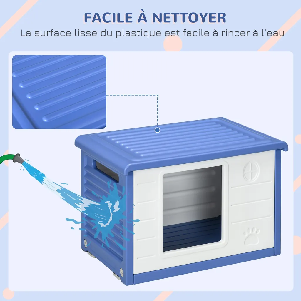 Maison pour chiens avec aération et toit imperméable abri extérieur chiot - 4