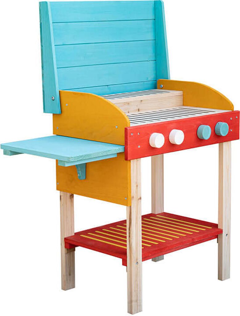 Home Deluxe Barbecue da gioco in legno TASTY - blu/rosso I Immagine del prodotto 