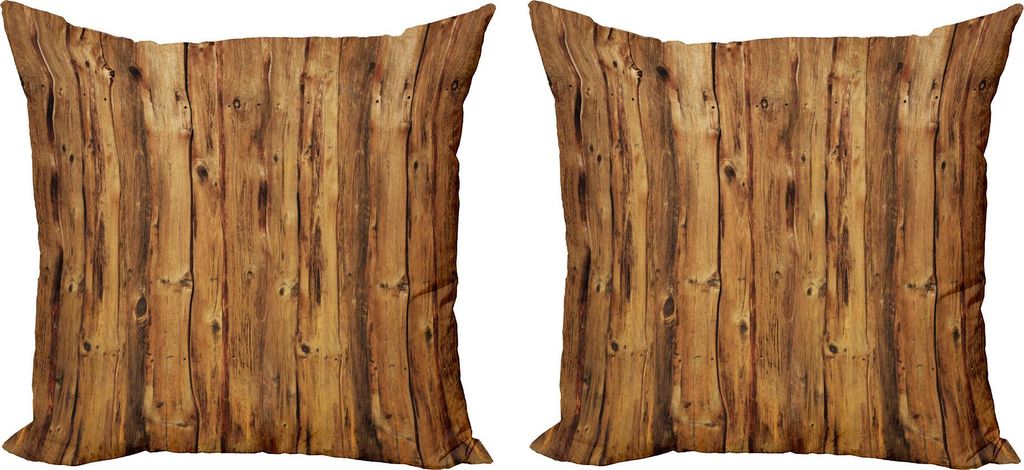 ABAKUHAUS Rustikal Kissenbezug Set (2Stück), Ländliche Natur Holzbearbeitung Schnitzen Hintergrund Foto, 40 x 40 cm, Braun
