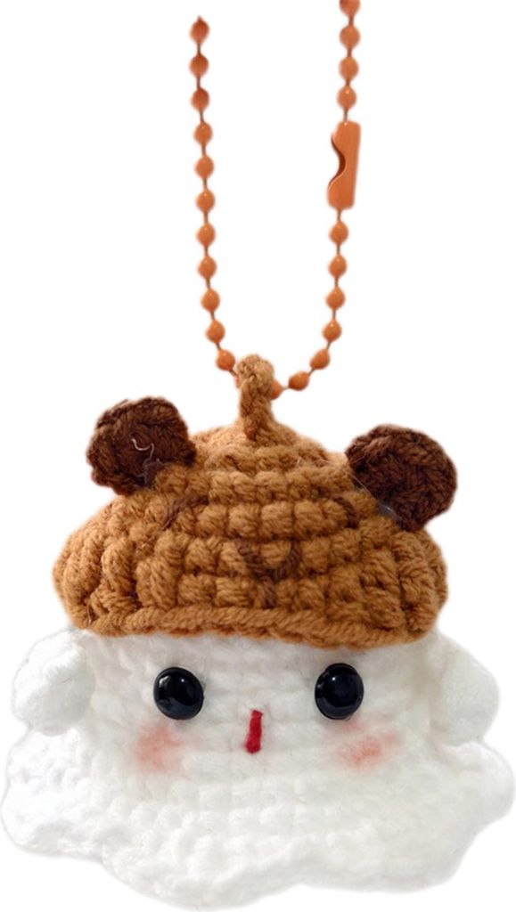 Halloween-Geister-Ornament, gehäkelt, süß, handgefertigt, gestrickt, Frosch/Katze/Spinne/Erdbeergeist, hängende Dekoration für Auto-Rückspieg...