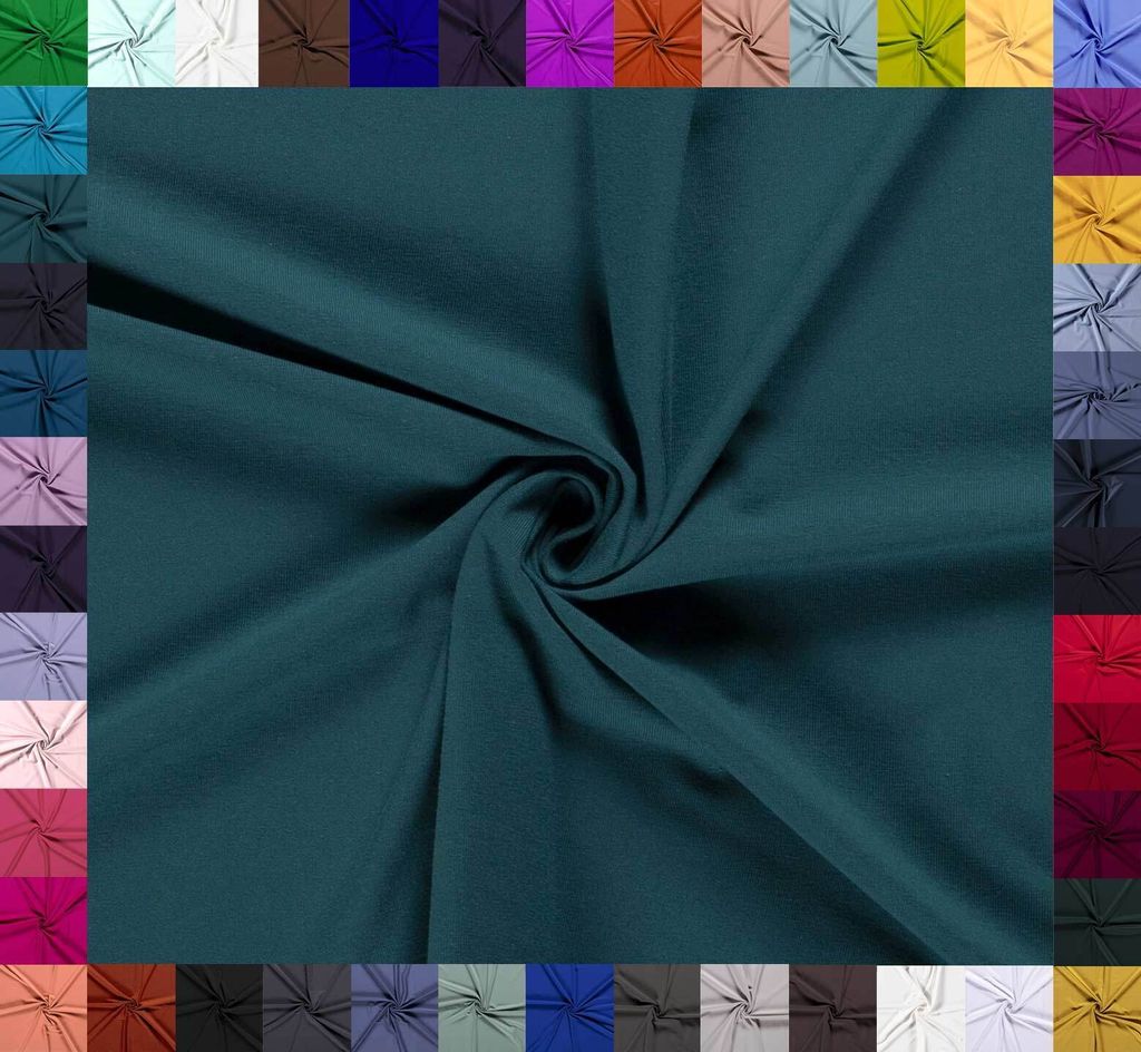 0,5m Baumwolljersey uni 8% Elasthan Baumwollstoff elastisch Jersey Stoff