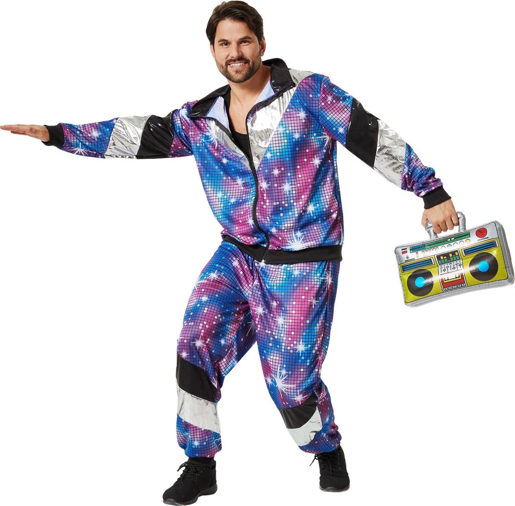 dressforfun Herrenkostüm Retro 80er 90er Jahre Disco Jogginganzug