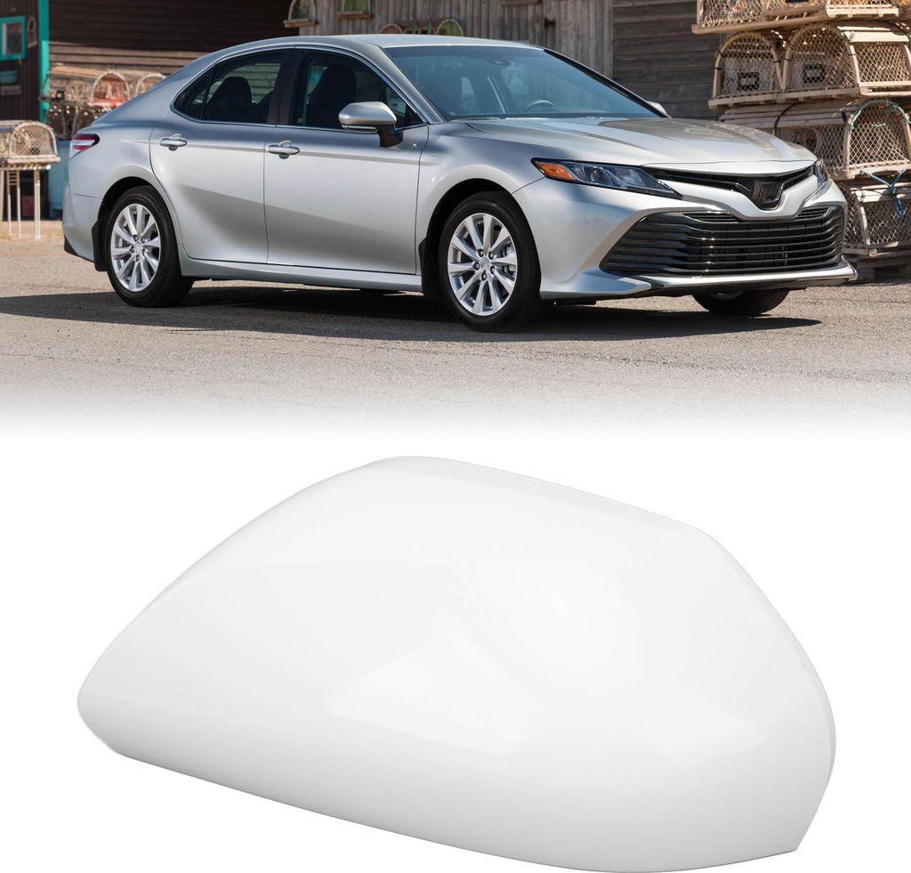 Weiße Seitenspiegelabdeckung, unlackiert, Rückspiegel-Außentürflügelkappe für Camry 2018 bis 2021, links 87945-06130