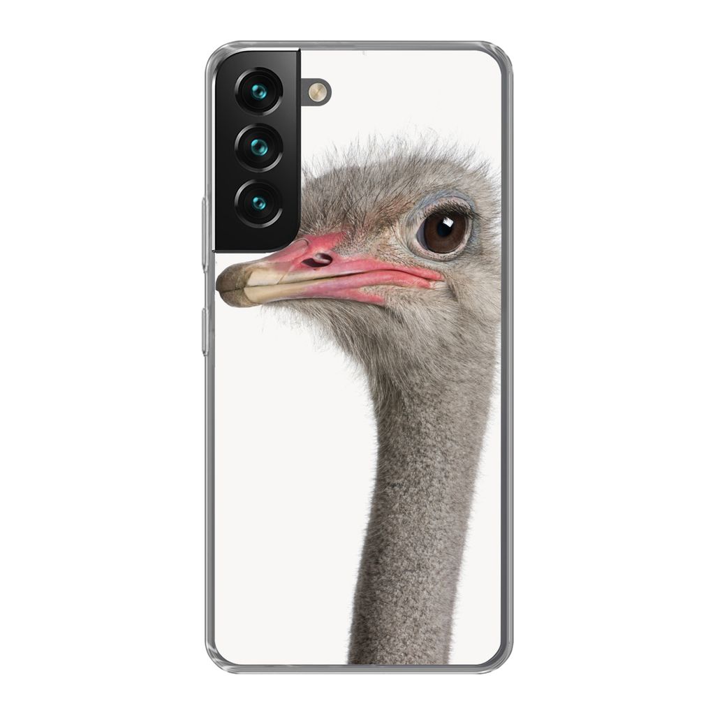 MuchoWow Handyhülle Schutzhülle Hülle für Samsung Galaxy S22 Strauß - Tiere - Kinder - Jungen - Mädchen - Vogel Silikon Softcase Handy Hül...