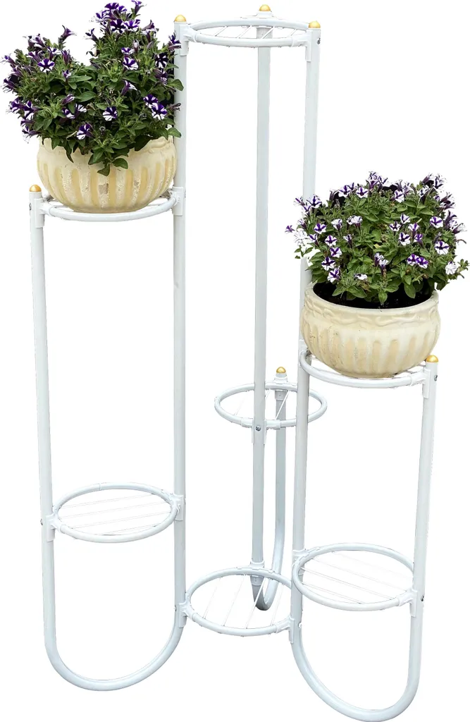DanDiBo 93922 Escalier pour fleurs Métal Blanc 101 cm Support Plantes