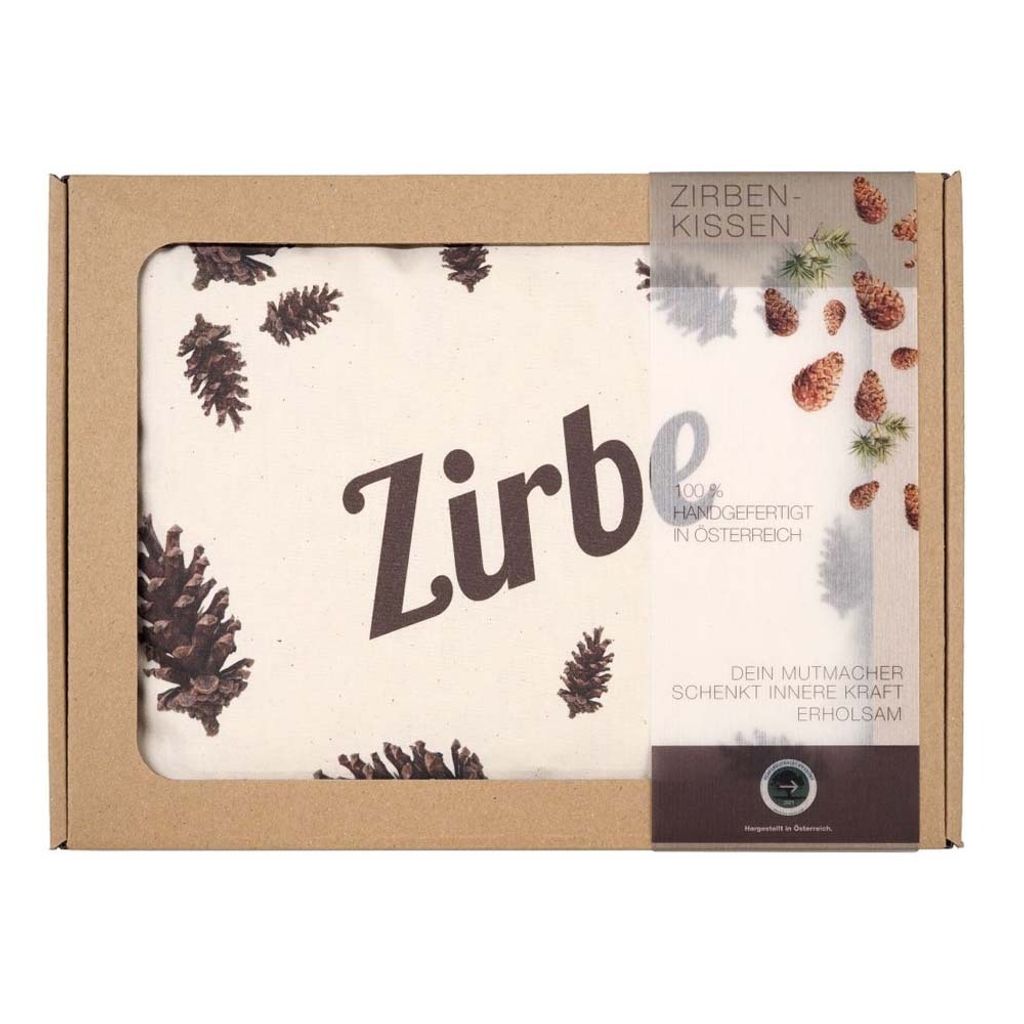 Insieme Zirbenkissen | 26x19 cm | 100% handgefertigt in Österreich | Hülle aus Baumwolle | hochwertige Zirbenflocken