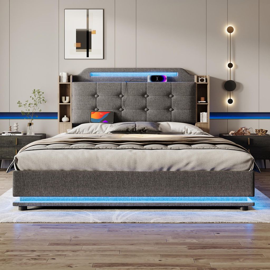 okwish Jugendbett 140×200 mit mehrere Ablagefächer und Produktbild 