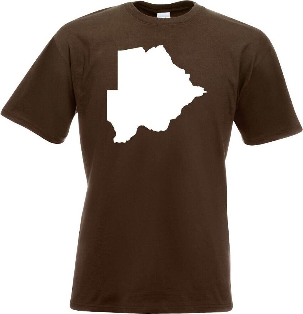 Kiwistar - T-Shirt - Chocolate - Botswana Umriss Kontur Herren Funshirt Bedruckt Design Sprüche Spruch Motive - mit Motiv Bedruckt - Funshirt Desi...