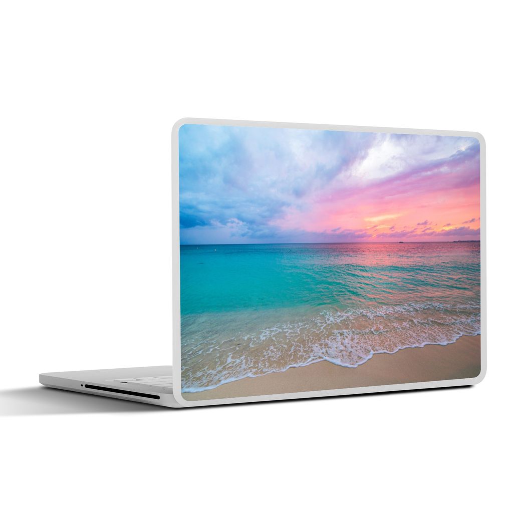 MuchoWow Laptop Aufkleber Sticker Cover Sonnenuntergang - Meer - Pastell 25x18 cm - Laptop-Deko