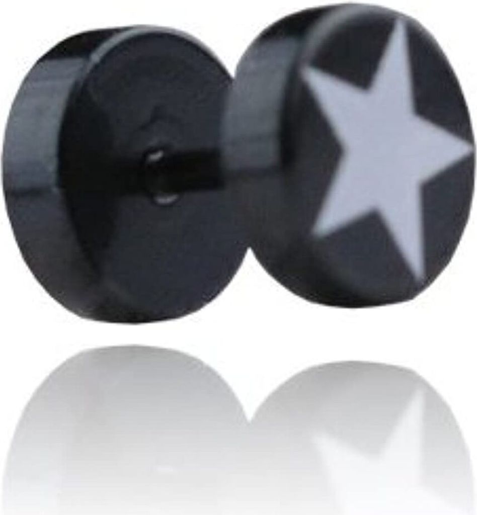 Ohrstecker Ear Fake Plug Logo Stern Blackline 7mm Ohrpiercing