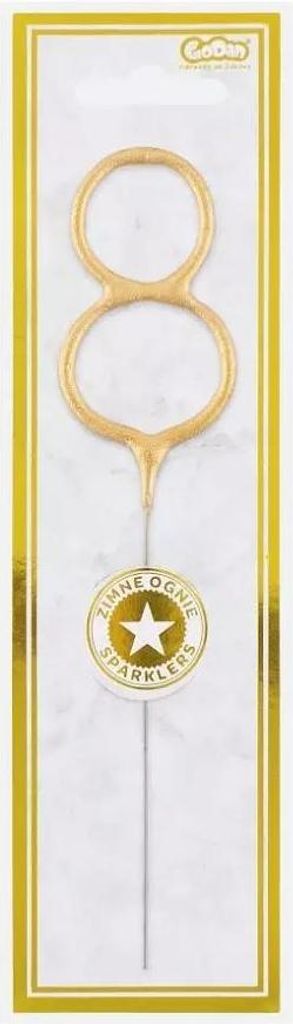 Wunderkerzen gold Zahl 8, 17cm