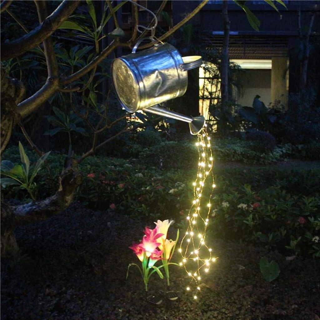 DE Garten Gießkanne Lichter Star Shower Lights Outdoor Wasserfall Lichterketten 