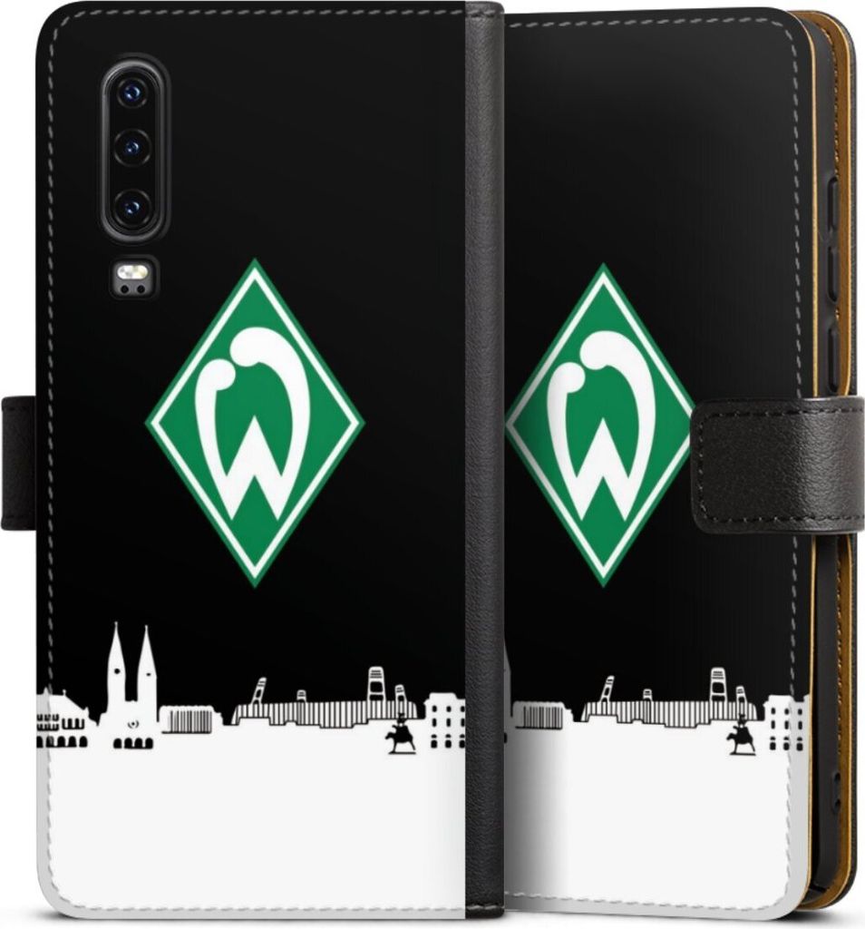 DeinDesign Klapphülle für Huawei P30 Handytasche Lederhülle Tasche Offizielles Lizenzprodukt SV Werder Bremen Skyline