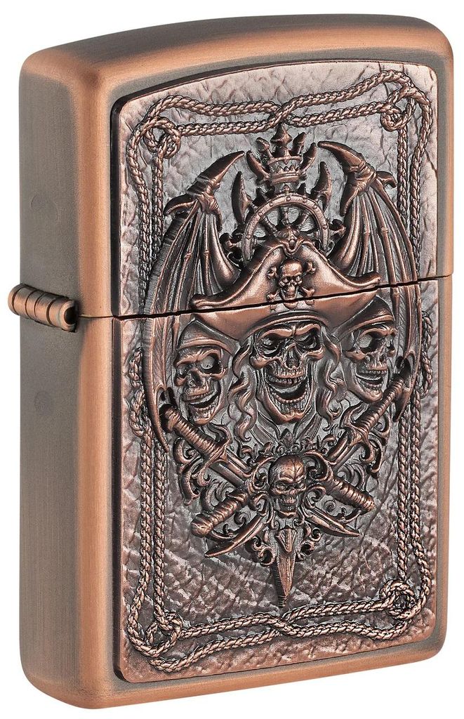 Zippo Feuerzeug Limited Edition Pirate Skull Rustic Bronze Produktbild 
