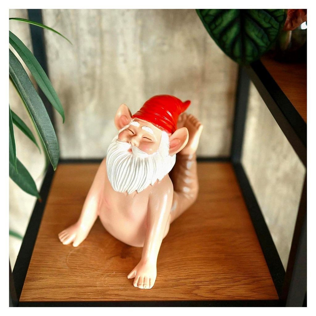 Yoga Gartenzwerg Figur - Lustiger Zen Zwerg in Kobra-Pose, Wetterfeste Gartenfigur für Innen und Außen, Einzigartige Dekoration und Geschenk für...