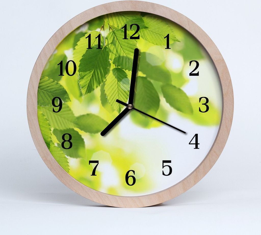 Holzuhr 20fi cm wanduhr - Blätter Natur