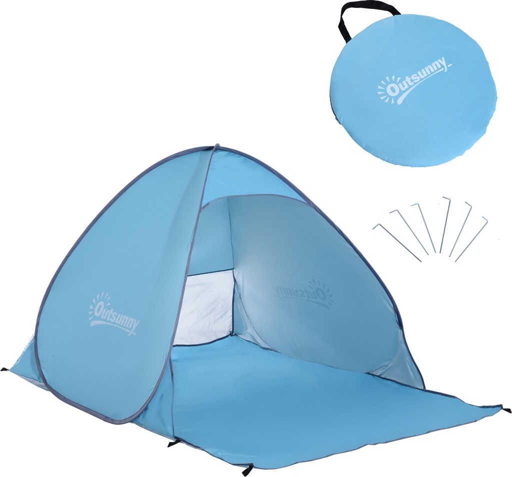Pop-up-Strandzelt aus Polyester, 200x150x119 cm, Campingzelt in Blau